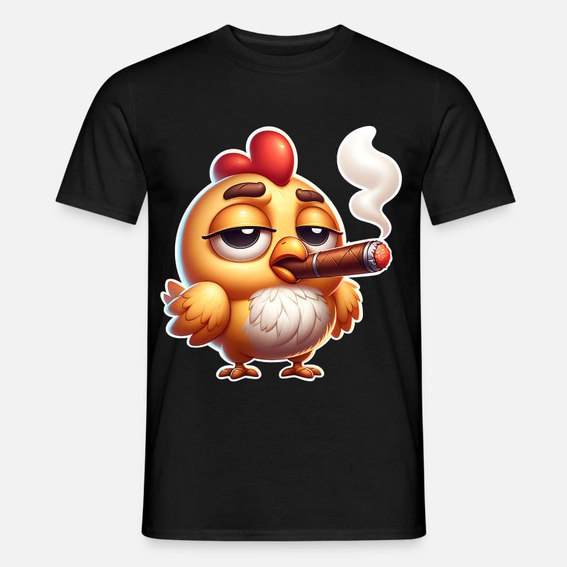 Huhn Zigarre - Männer T-Shirt - Schwarz