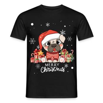 Hunde-Weihnachten - Männer T-Shirt - Schwarz - Vorne - AI Model Male 178 light (178cm)