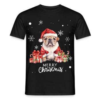 Hunde-Weihnachten - Männer T-Shirt - Schwarz - Vorne - AI Model Male 178 light (178cm)