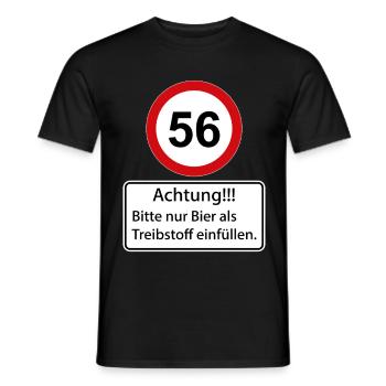 56 Achtung nur Bier als Treibstoff einfüllen - Männer T-Shirt - Schwarz - Vorne - AI Model Male 178 light (178cm)