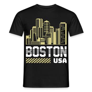 T-shirt de la Fierté de Boston City - T-shirt homme - noir - Devant - AI Model Male 178 light (178cm)