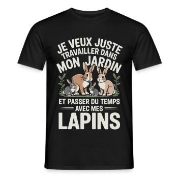I just want to work in my garden and spend - Men's T-Shirt - black - Front - AI Model Male 178 light (178cm)