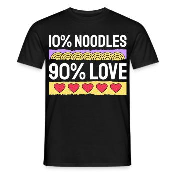 10% Nudeln 90% lieben lustiges Essen Kunst - Männer T-Shirt - Schwarz - Vorne - AI Model Male 178 light (178cm)