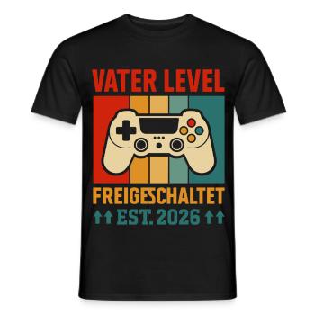 Gambler Dad FATHER LEVEL UNLOCKED EST 2026 - Men's T-Shirt - black - Front - AI Model Male 178 light (178cm)