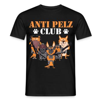 Animal Protection ANTI FUR CLUB Anti Fur Funny - Men's T-Shirt - black - Front - AI Model Male 178 light (178cm)
