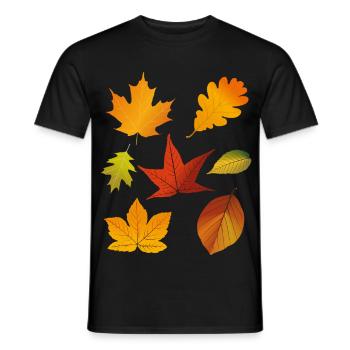 Feuilles d’automne - T-shirt homme - noir - Devant - AI Model Male 178 light (178cm)
