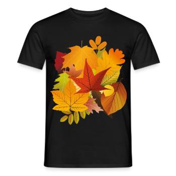 Feuilles d’automne - T-shirt homme - noir - Devant - AI Model Male 178 light (178cm)
