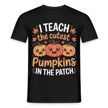 Süße Kürbisse im Herbst Lehrerin - Männer T-Shirt - Schwarz - Vorne - AI Model Male 178 light (178cm)