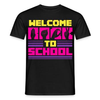 ASL Dolmetscher Gebärdensprache Welcome To School - Männer T-Shirt - Schwarz - Vorne - AI Model Male 178 light (178cm)