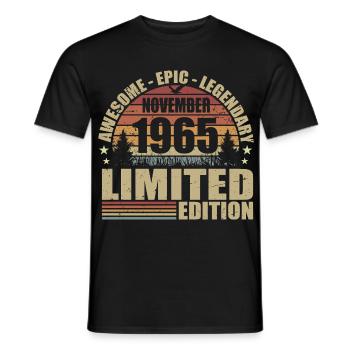 November 1965 Limited Edition Retro November 1965 - Men's T-Shirt - black - Front - AI Model Male 178 light (178cm)