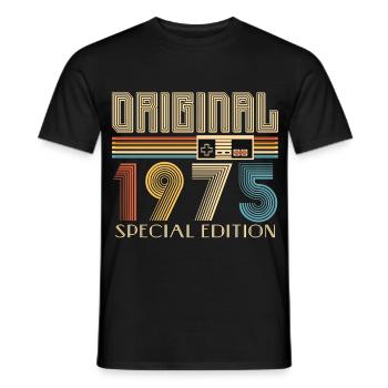 50th birthday 50 years original 1975 - Men's T-Shirt - black - Front - AI Model Male 178 light (178cm)