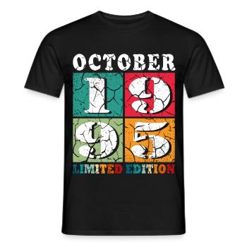Octobre 1995 Cadeau d’anniversaire 1995 Octobre 1995 - T-shirt homme - noir - Devant - AI Model Male 178 light (178cm)