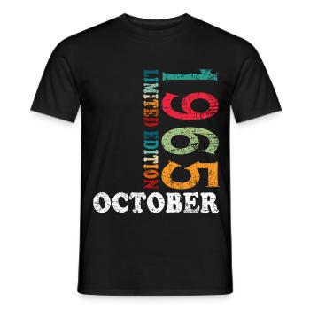 Anniversaire Octobre 1965 - Anniversaire Octobre 1965 - T-shirt homme - noir - Devant - AI Model Male 178 light (178cm)