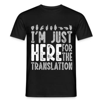 ASL Dolmetscher Gebärdensprache - Männer T-Shirt - Schwarz - Vorne - AI Model Male 178 light (178cm)
