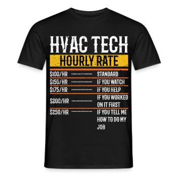 Funny HVAC Technician hourly rate Accounting CP - Men's T-Shirt - black - Front - AI Model Male 178 light (178cm)