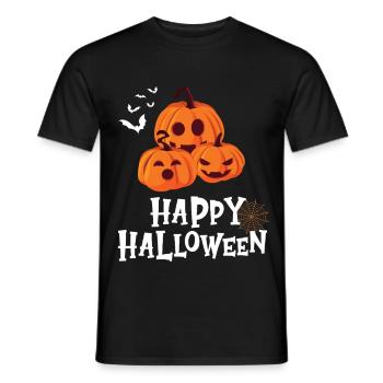 Citrouille amicale - Joyeux Halloween - T-shirt homme - noir - Devant - AI Model Male 178 light (178cm)