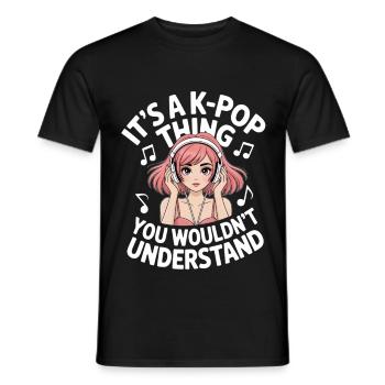K-Pop Thing Lustig Korea Musik Anime - Männer T-Shirt - Schwarz - Vorne - AI Model Male 178 light (178cm)