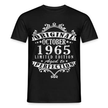 October 1965 Gift 1965 Birthday October 1965 - Men's T-Shirt - black - Front - AI Model Male 178 light (178cm)