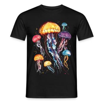Qualle Jellyfish Feuerqualle Medusa Süße Quallen - Männer T-Shirt - Schwarz - Vorne - AI Model Male 178 light (178cm)