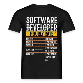 Software Developer Hourly Rate Software Developer - Männer T-Shirt - Schwarz - Vorne - AI Model Male 178 light (178cm)