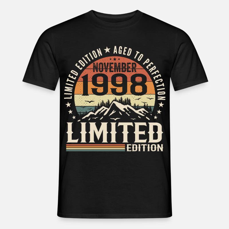 November 1998 Einzigartiges Retro-Jubiläum - Männer T-Shirt - Schwarz