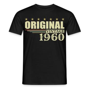 1960 Birthday 1960 - Men's T-Shirt - black - Front - AI Model Male 178 light (178cm)