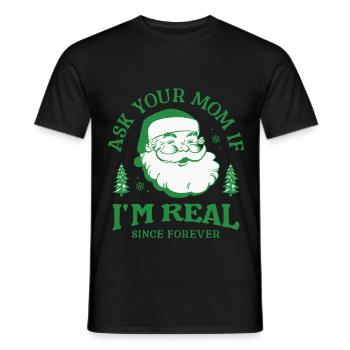 Design du Père Noël pour Noël et l’hiver - T-shirt homme - noir - Devant - AI Model Male 178 light (178cm)