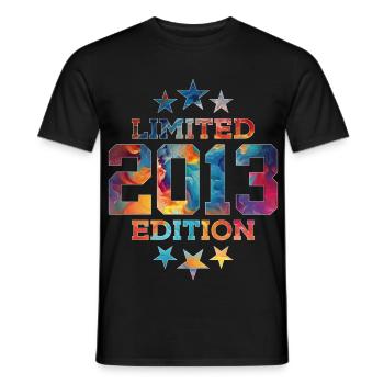 LIMITED EDITION 2013 13. GEBURTSTAG - Männer T-Shirt - Schwarz - Vorne - AI Model Male 178 light (178cm)