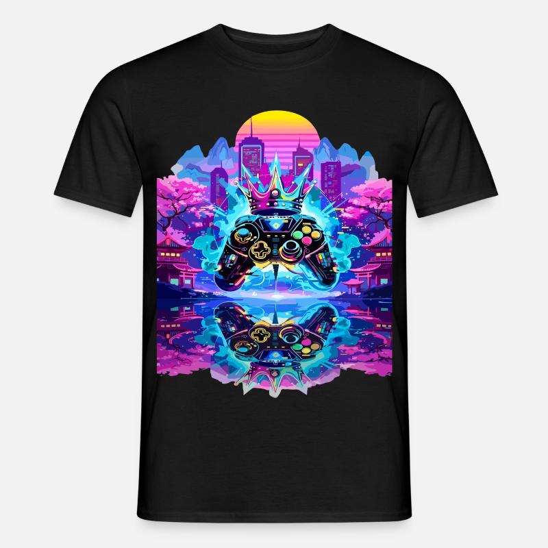 Gaming King Controller mit Spiegelung - Männer T-Shirt - Schwarz