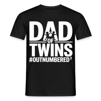 Dad of Twins – Funny Dad Design Twins - Men's T-Shirt - black - Front - AI Model Male 178 light (178cm)