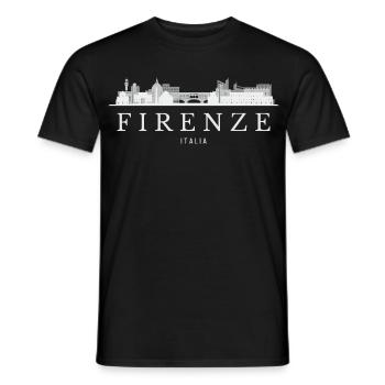 Florence Skyline, Florence Italie - T-shirt homme - noir - Devant - AI Model Male 178 light (178cm)