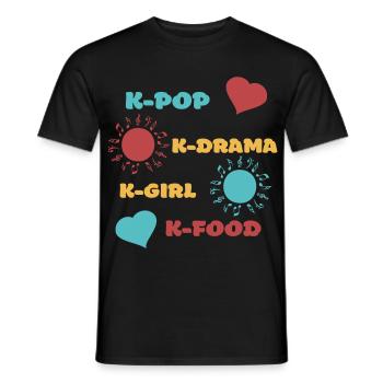 K-pop k-drama 3 custom colors - Men's T-Shirt - black - Front - AI Model Male 178 light (178cm)