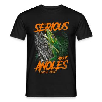 Seit 2002 ernsthaft über den kubanischen Ritter Anolis - Männer T-Shirt - Schwarz - Vorne - AI Model Male 178 light (178cm)