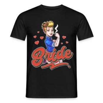 Mariée Pin Up - T-shirt homme - noir - Devant - AI Model Male 178 light (178cm)