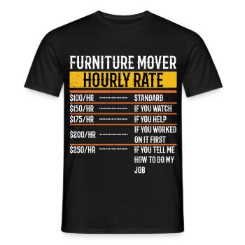 Lustiger Möbelumzugsunternehmen Stundensatz - Männer T-Shirt - Schwarz - Vorne - AI Model Male 178 light (178cm)