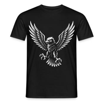 Majestätischer Falke Schwebendes Design - Männer T-Shirt - Schwarz - Vorne - AI Model Male 178 light (178cm)