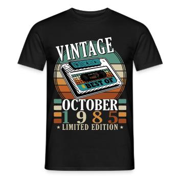 Oktober 1985 Geburtstag 1985 Geboren Oktober 1985 - Männer T-Shirt - Schwarz - Vorne - AI Model Male 178 light (178cm)
