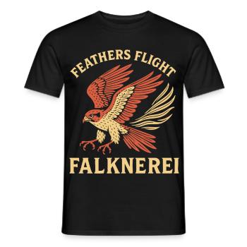 Feathers Flight Falknerei Falconry Enthusiast - Men's T-Shirt - black - Front - AI Model Male 178 light (178cm)