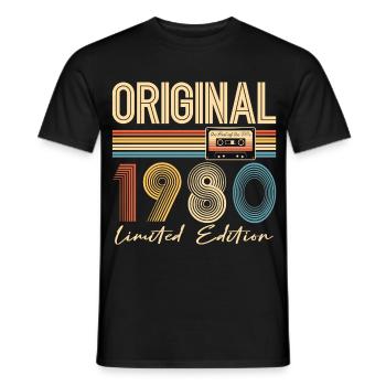 45th Birthday 45th Anniversary Original 1980 - Men's T-Shirt - black - Front - AI Model Male 178 light (178cm)