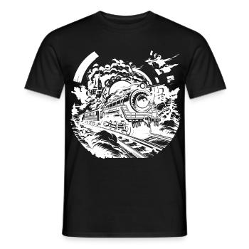 Eisenbahn Skizze - Männer T-Shirt - Schwarz - Vorne - AI Model Male 178 light (178cm)