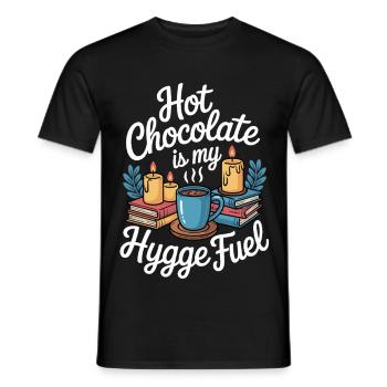 Hygge Fuel Hot Chocolate - Men's T-Shirt - black - Front - AI Model Male 178 light (178cm)