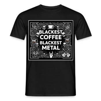 Blackest_Coffee_Blackest_Metal_02 - Männer T-Shirt - Schwarz - Vorne - AI Model Male 178 light (178cm)