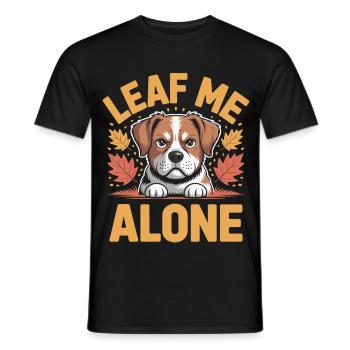 Cat Autumn Funny Leave Me Alone - Men's T-Shirt - black - Front - AI Model Male 178 light (178cm)