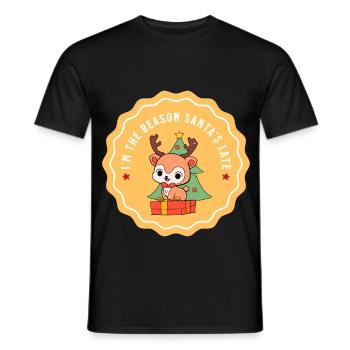 Lustiges Rentier Outfit für Weihnachtsfeier - Männer T-Shirt - Schwarz - Vorne - AI Model Male 178 light (178cm)