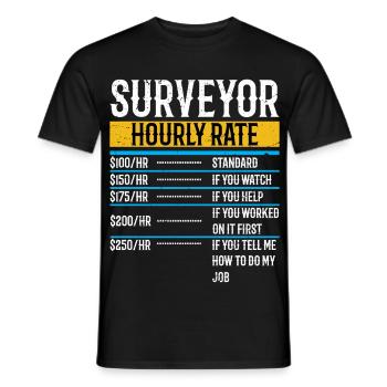 Tarife für Landvermesser Stundensatz Landvermessung - Männer T-Shirt - Schwarz - Vorne - AI Model Male 178 light (178cm)