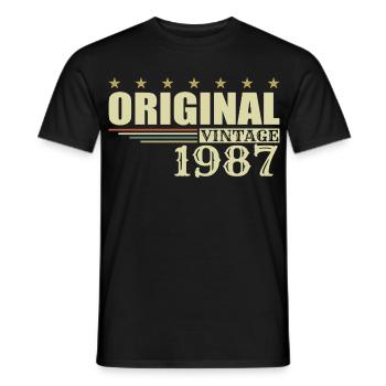 1987 Anniversaire 1987 - T-shirt homme - noir - Devant - AI Model Male 178 light (178cm)