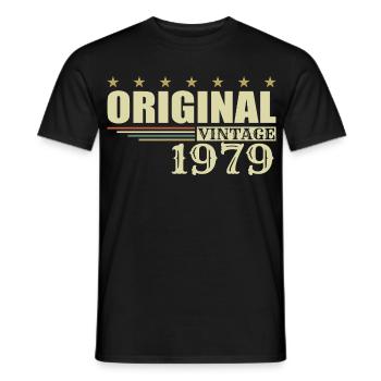1979 Birthday 1979 - Men's T-Shirt - black - Front - AI Model Male 178 light (178cm)