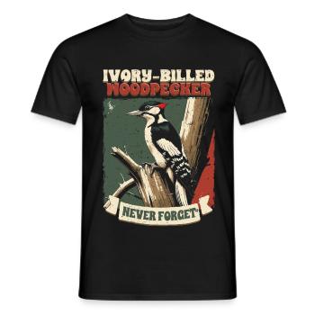 Elfenbein Specht Vogelbeobachter - Männer T-Shirt - Schwarz - Vorne - AI Model Male 178 light (178cm)