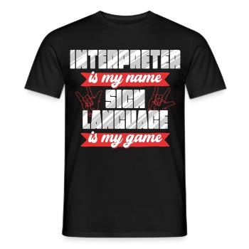 ASL Dolmetscher Gebärdensprache Sign Language - Männer T-Shirt - Schwarz - Vorne - AI Model Male 178 light (178cm)