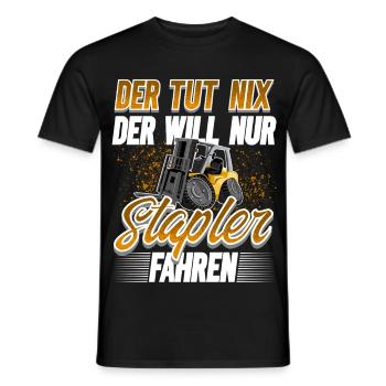 Staplerfahrer Lagerist - Männer T-Shirt - Schwarz - Vorne - AI Model Male 178 light (178cm)